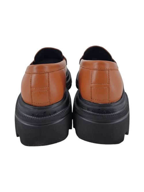 Mocassino marrone chiaro da donna in pelle HOGAN | HXW6740FM506LOS018